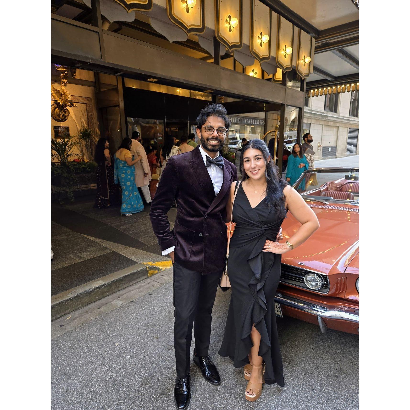 Us at two of our best friends' wedding at the Drake hotel in downtown Chicago!