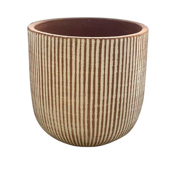 allen + roth Round Terracotta Indoor/Outdoor Planter | Lowe's