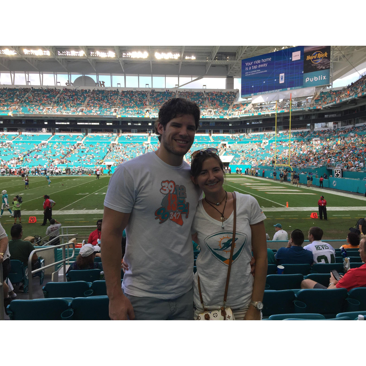 Lola's first Dolphin's game.