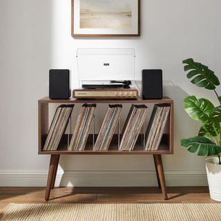 Liam Small Record Stand with Storage Console