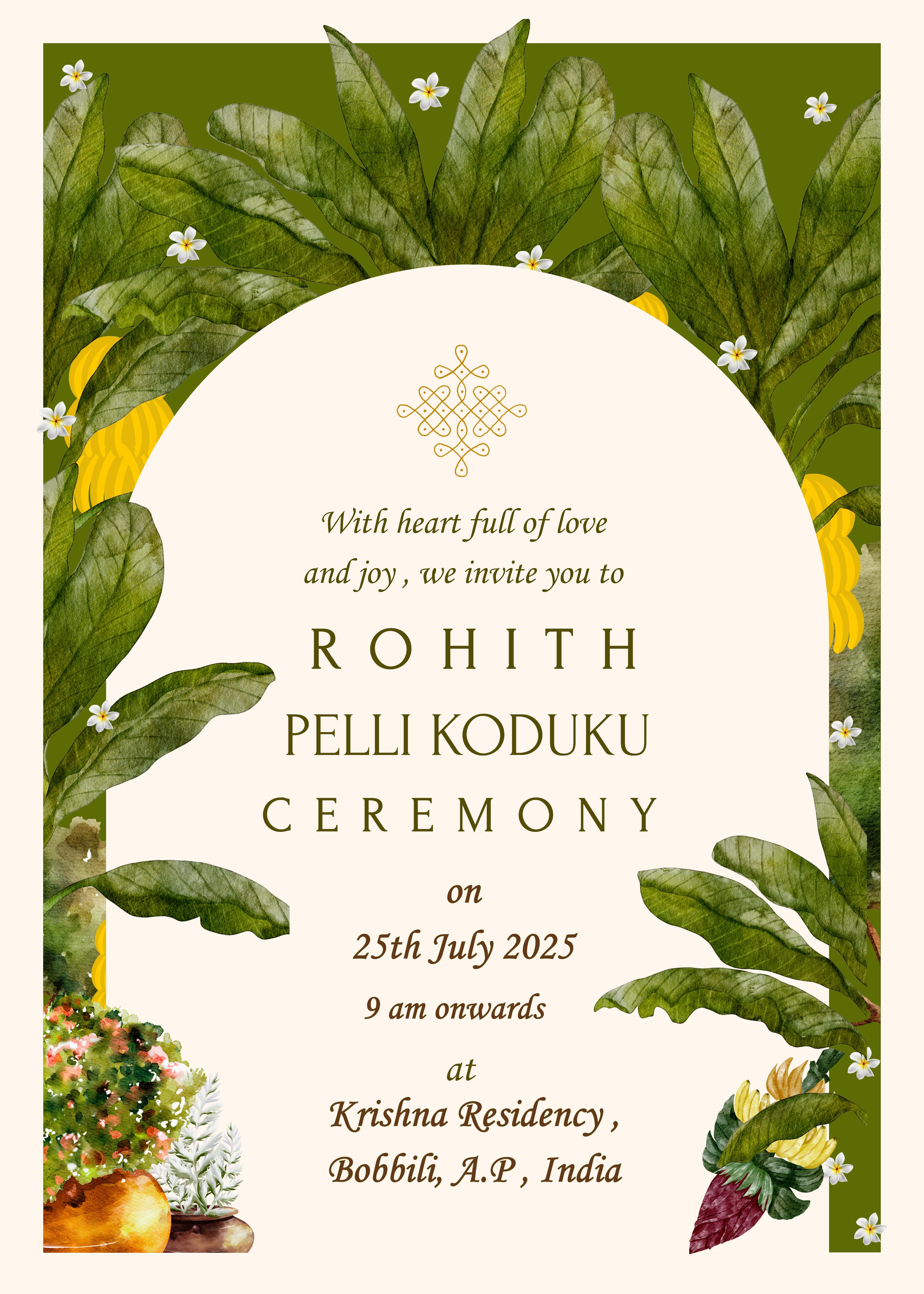 The Wedding Website of Rohith Sunkarapalli and Vyshnavi Kankanalapalli