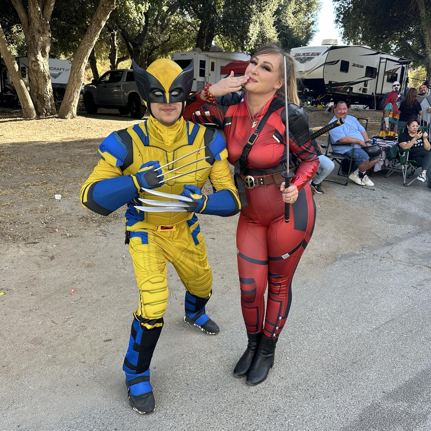 Halloween is Codi’s favorite holiday so luckily Ryan is a good sport about it and dresses up however she wishes! For 2024, they were Deadpool and Wolverine.