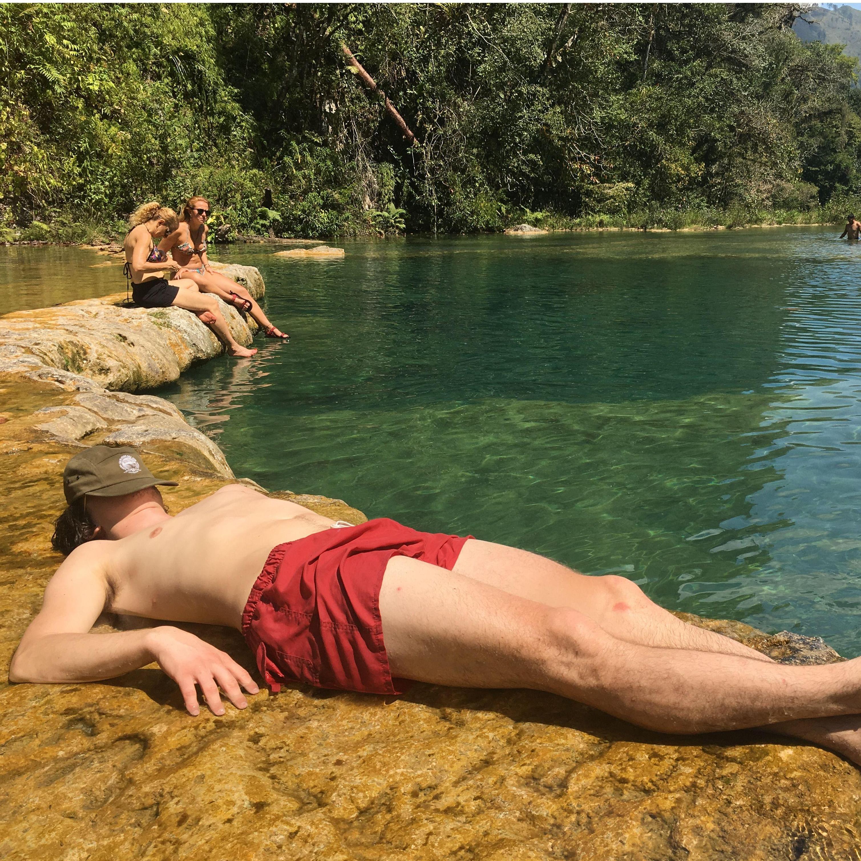 Relaxing and swiming at Semuc Champey