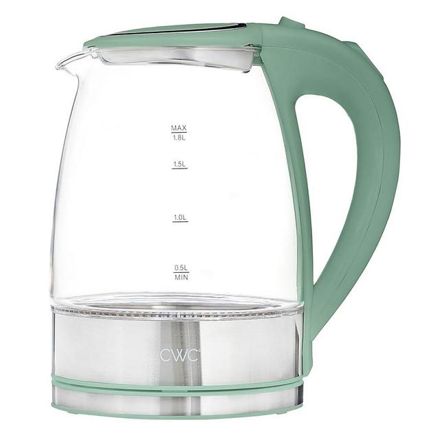 COOK WITH COLOR Electric Tea Kettle, 1.8L Cordless Hot Water Boiler, 1200W Rapid Boil, Auto Shutoff & Boil Dry Protection, BPA-Free, Sleek Countertop Design, Green