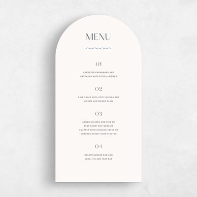 Blue Arch Wedding Menu - Girard
