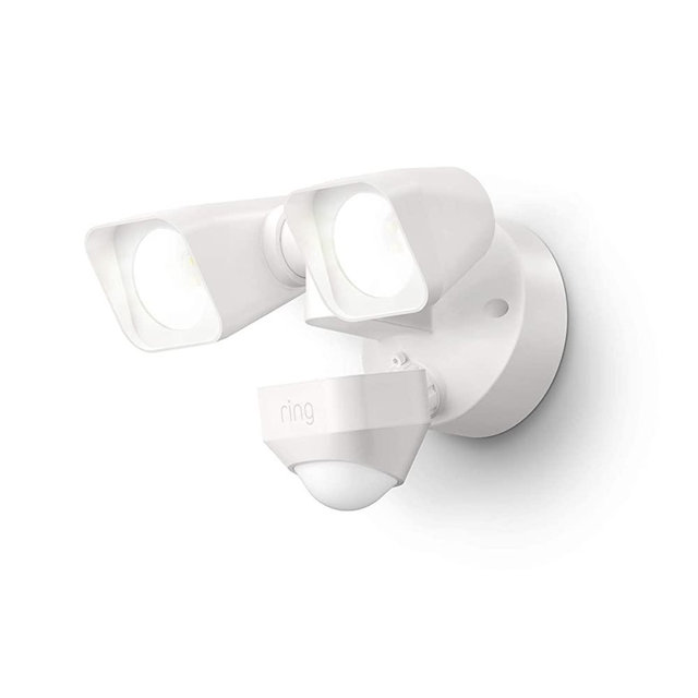 Ring Smart Lighting – Floodlight, Wired, Outdoor Motion-Sensor Security Light, White (Ring Bridge required)