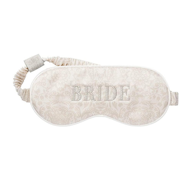 Slip Pure Silk Sleep Mask - Bridal Collection - Bride - 100% Pure Mulberry 22 Momme Silk Eye Mask - Comfortable Sleeping Mask with Elastic Band + Pure Silk Filler and Internal Liner