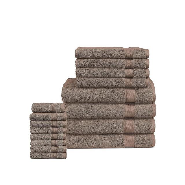 LANE LINEN 16 Piece Bath Towels - 100% Cotton Towels for Bathroom, Premium Quality Hotel Towels, Highly Absorbent Bathroom Towel Set, 4 Bath Towels, 4 Hand Towels, 8 Wash Cloths - Chocolate