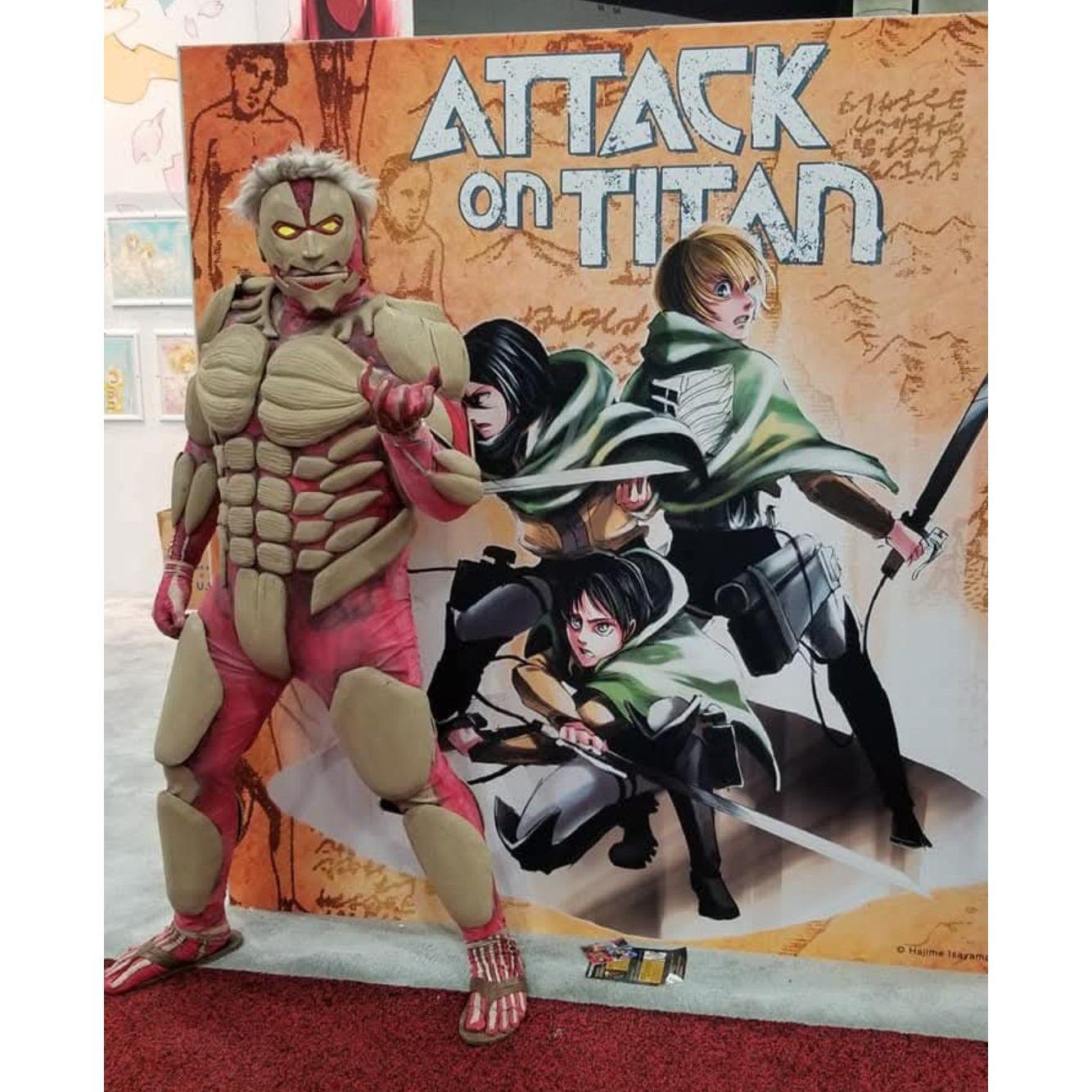 Alex's cosplay he made himself of the Armored Titan from the anime series Attack on Titan!