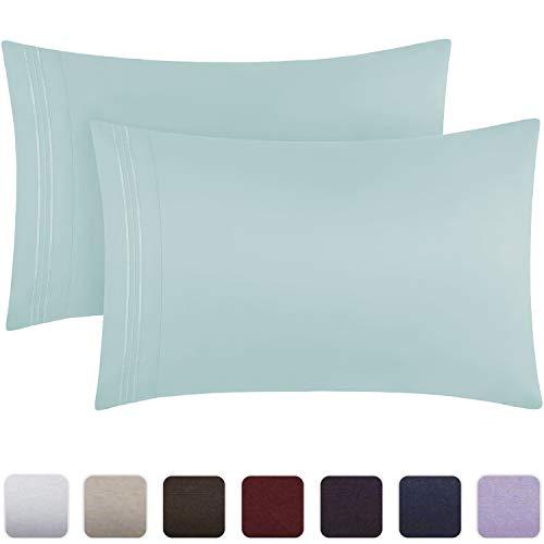 Mellanni Luxury Pillowcase Set - Brushed Microfiber 1800 Bedding - Wrinkle, Fade, Stain Resistant - Hypoallergenic (Set of 2 Standard Size, Baby Blue)