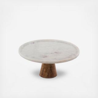 Marble & Wood Cake Stand