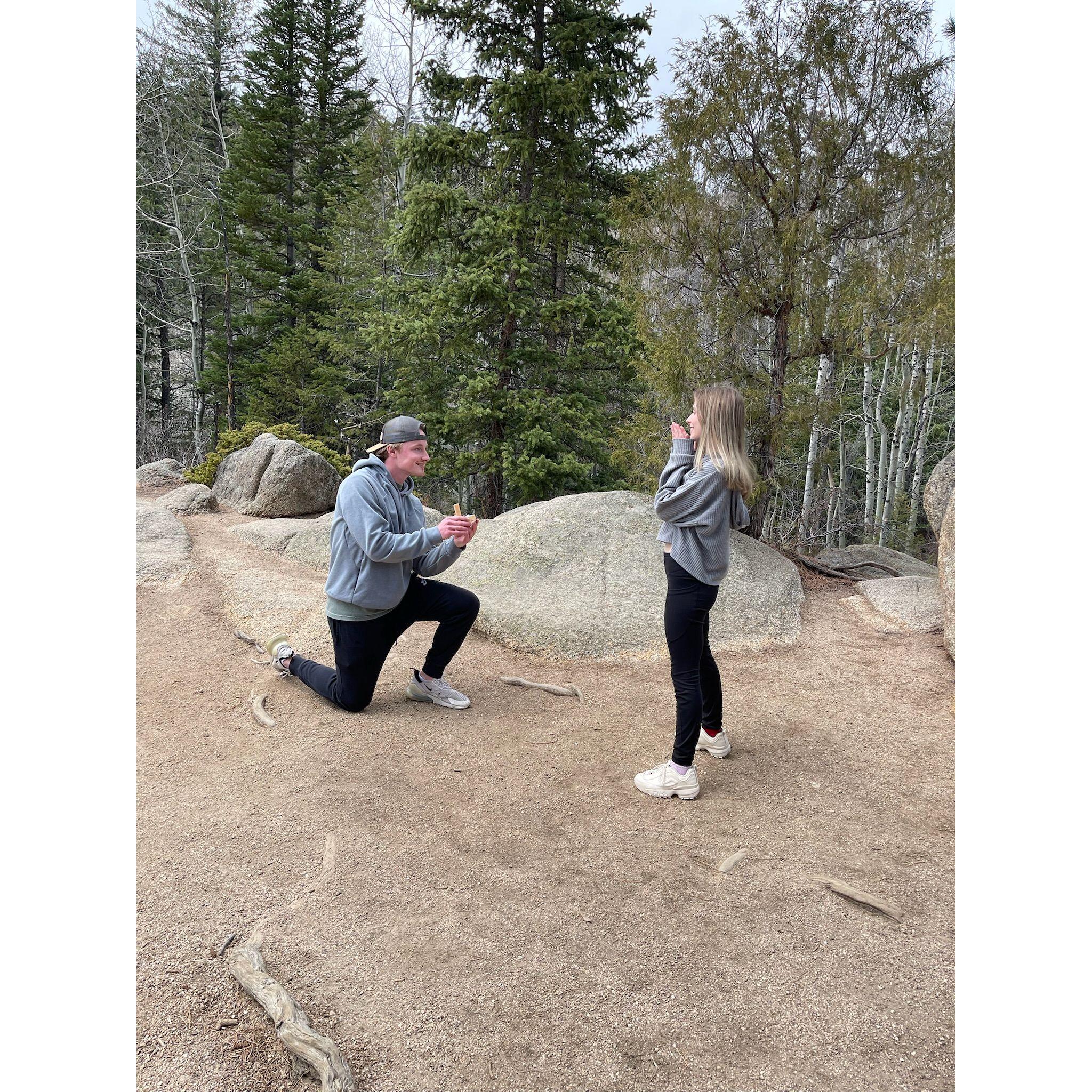 No cameras at the proposal, but they tried to recreate the moment!