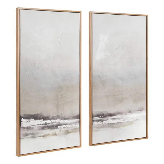 Kate & Laurel All Things Decor 16"x32" Mystic Framed Canvas Art Set Brown