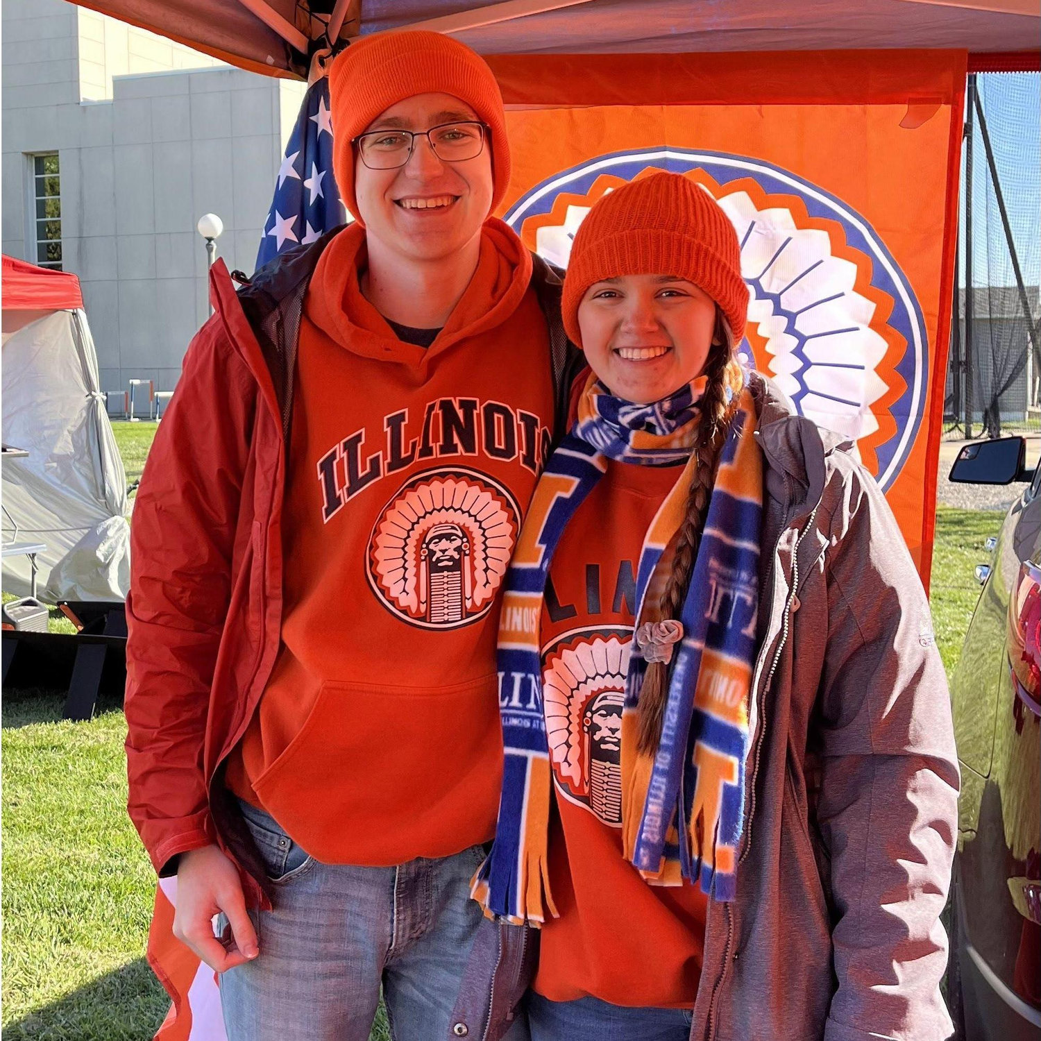 Us at a Illini football game