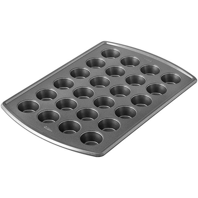 Wilton Advance Select Premium Non-Stick Mini Muffin Pan, 24-Cup, Steel, Silver