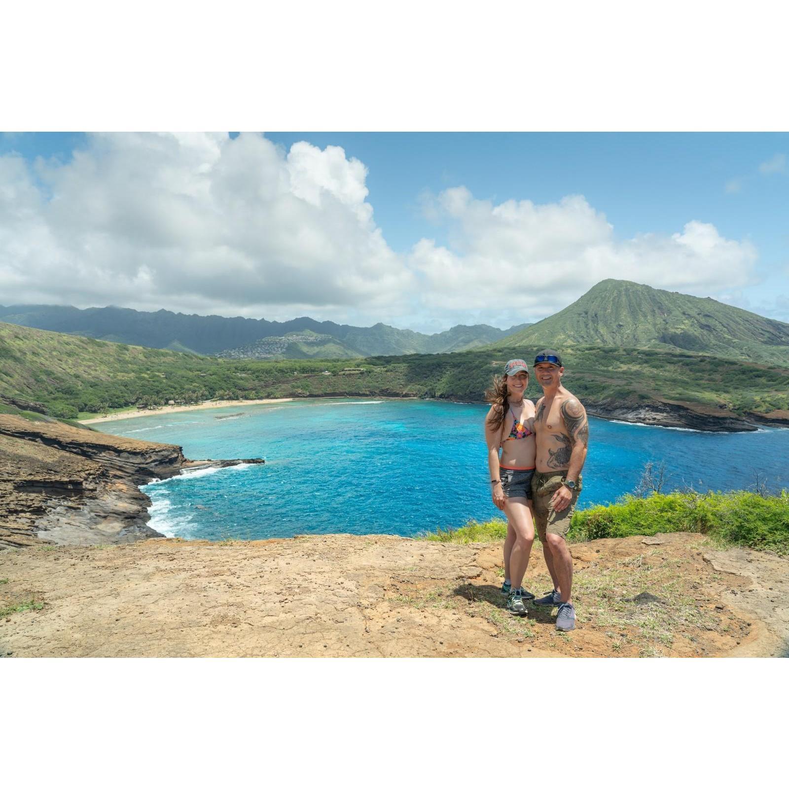 Oahu, May '21. Took Kelly on a hike around Hanauma Bay and I'm not gonna lie. Hiking down was fun but hiking back up the steep terrain, not so much.