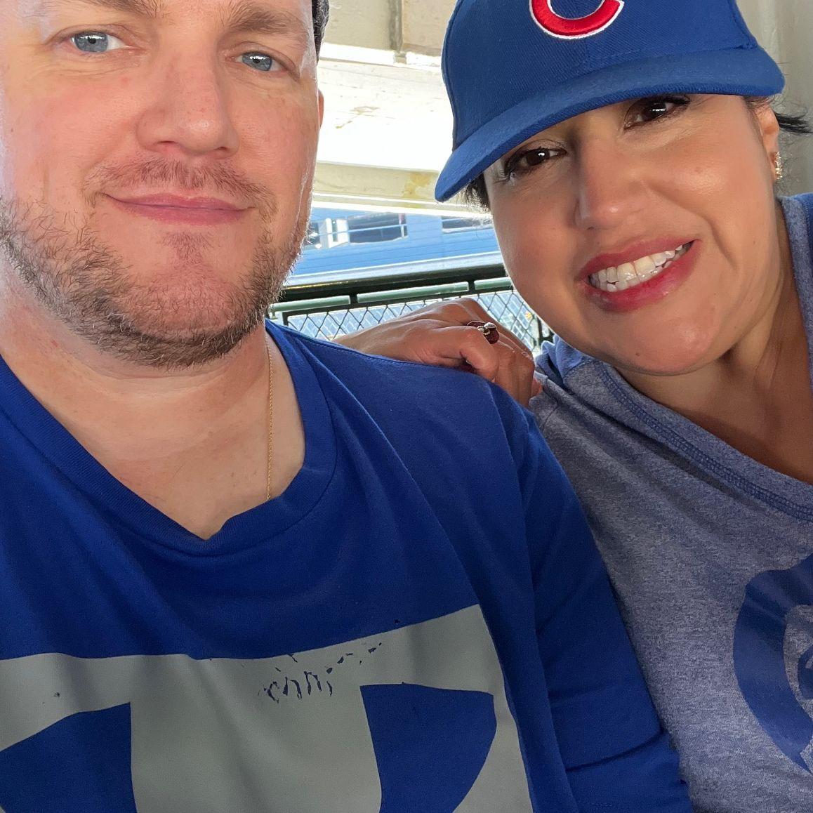 I'm still trying to convert him into a Cubs fan!