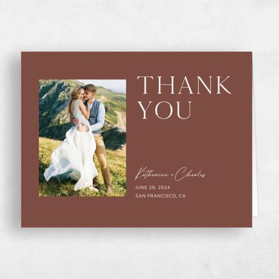 Chocolate Brown Wedding Thank You - Brockway Photo