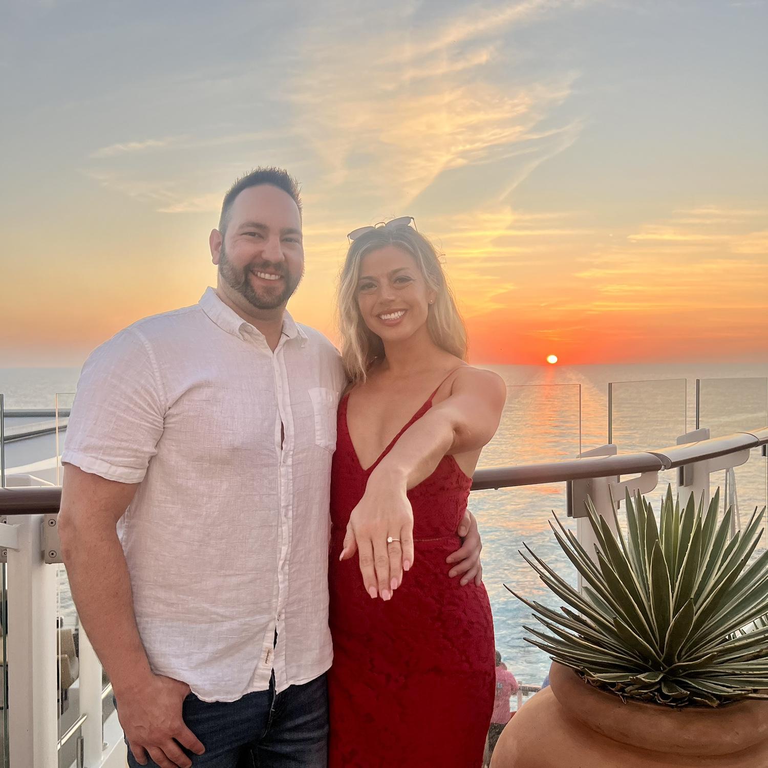 We took this picture right after we got engaged in Grand Cayman on our recent cruise in the Caribbean. <3