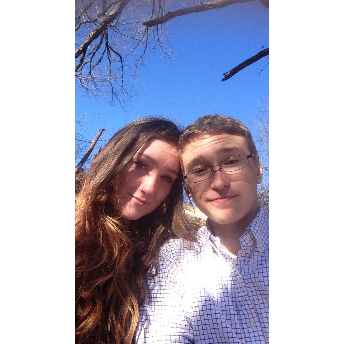 Our first selfie together. John's 21st Birthday in 2015 in Castleton, Vermont