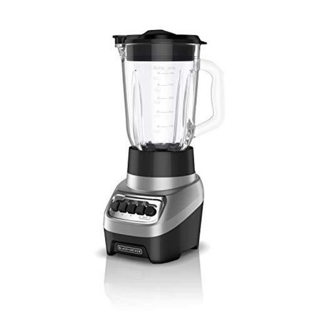 BLACK+DECKER BL1230SG PowerCrush Multi-Function Blender with 6-Cup Glass Jar, 4 Speed Settings, Silver