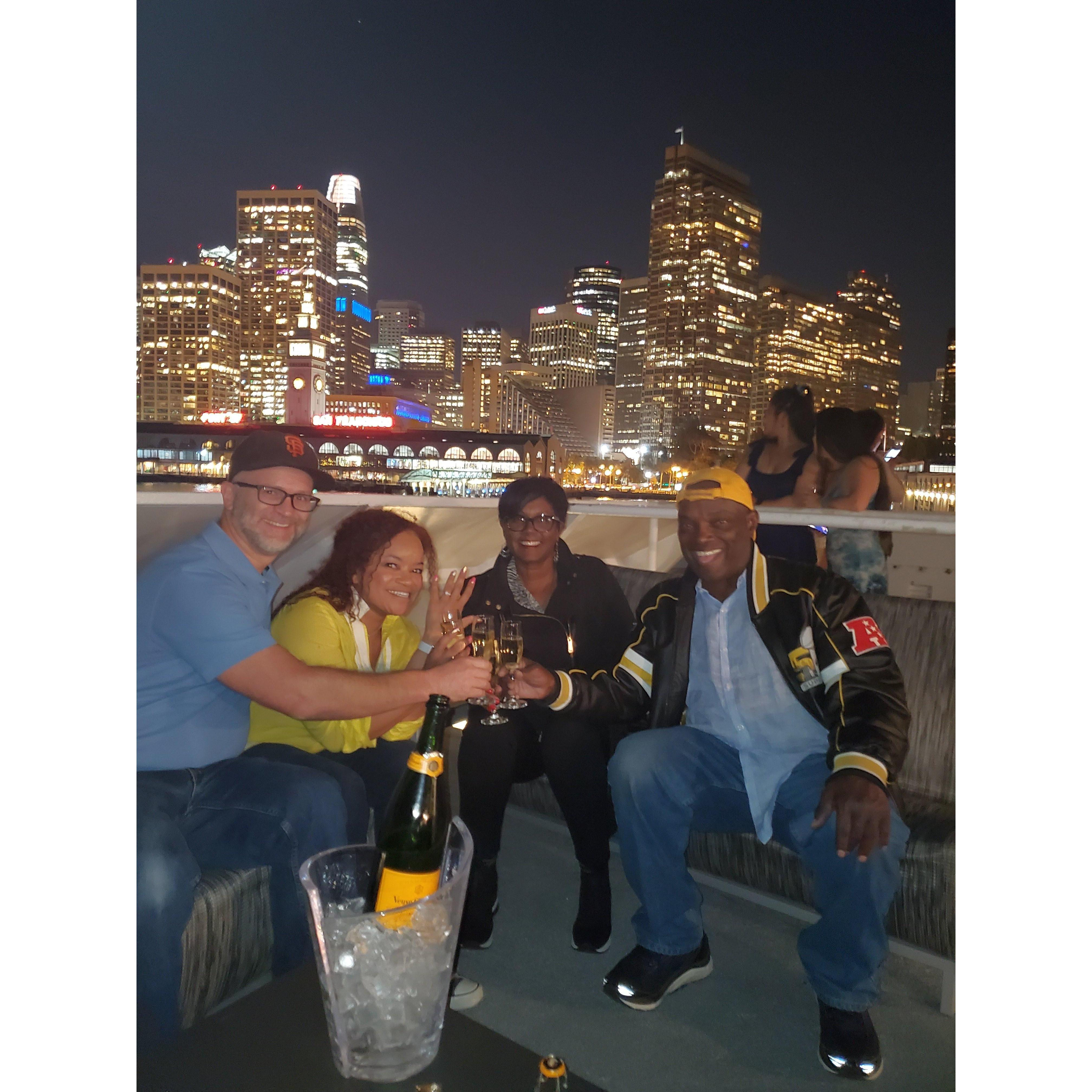 celebrating with Brenda and Walter on the Bay
