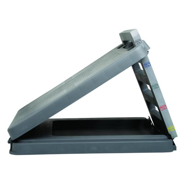 FabStretch 4-Level Incline Board - Heavy Duty Plastic - 5, 15, 25, 35 Degree Elevation - 14" x 14" Surface