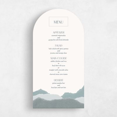 Blue Arch Wedding Menu - Lysander