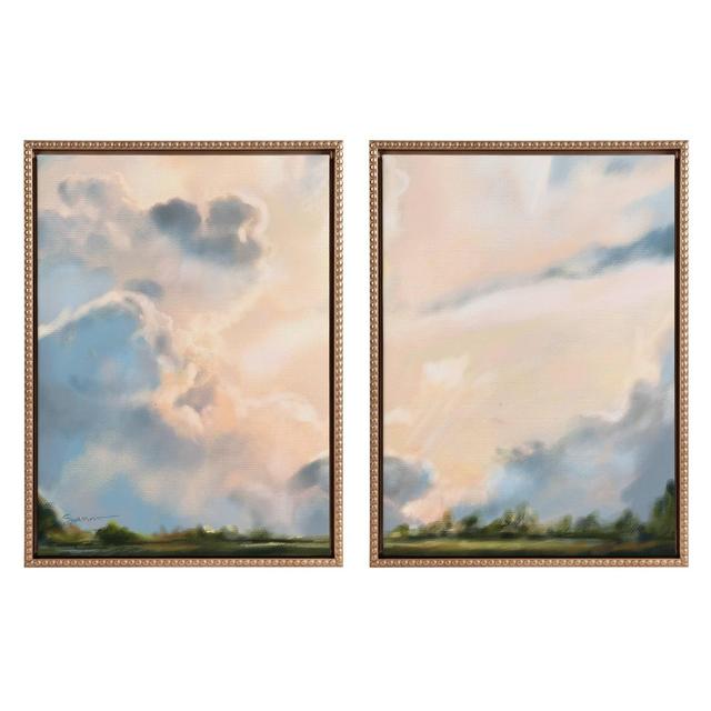 18"x24" Sylvie Beaded Clouds Framed Canvas Arts by Mary Sparrow Gold - Kate & Laurel All Things Decor