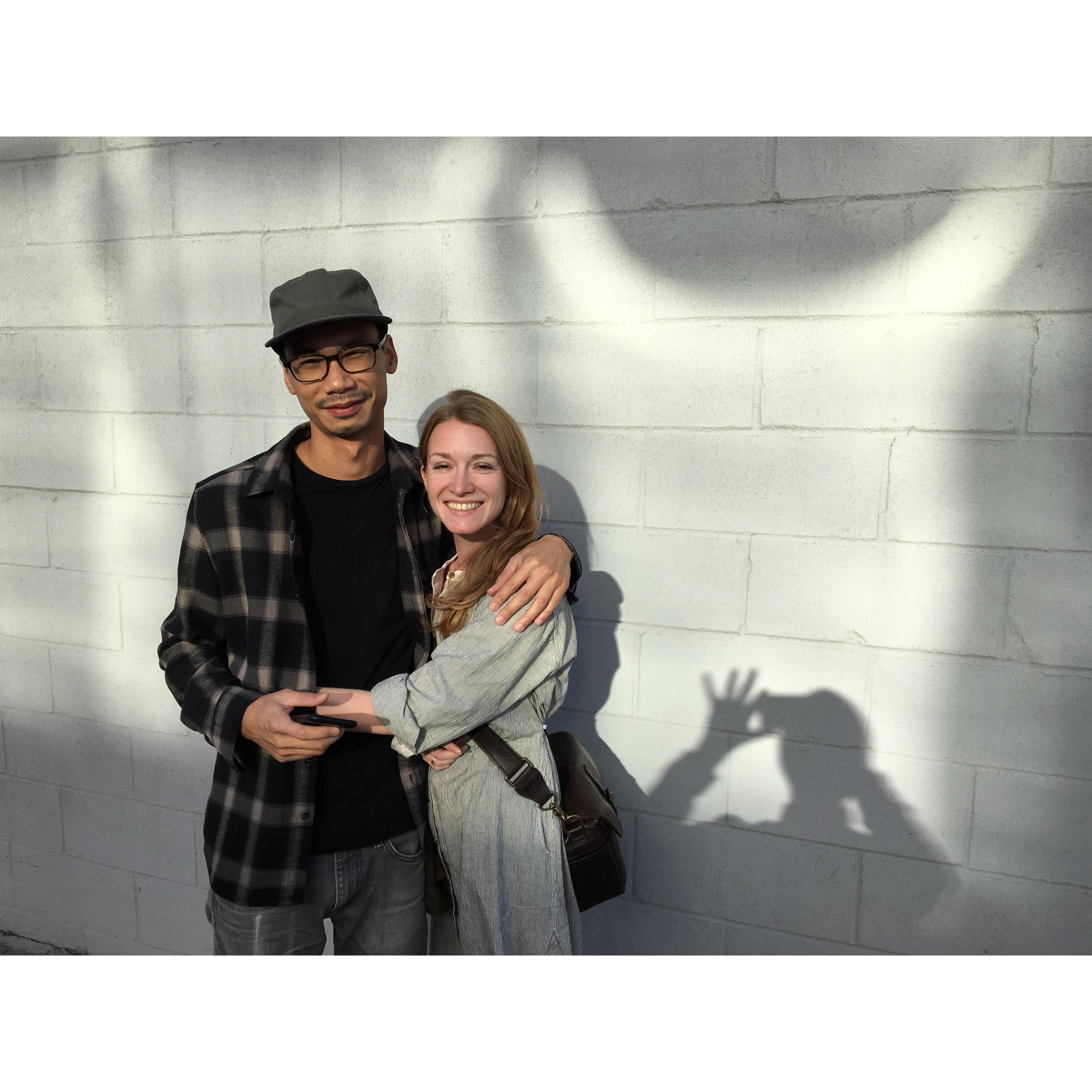 Henry and Michele with Jonathon's shadow. Brooklyn, NY.