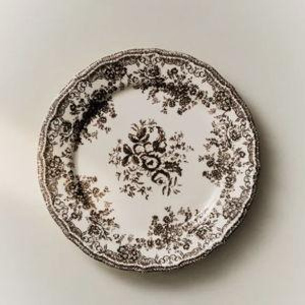 FLORAL EARTHENWARE DESSERT PLATE