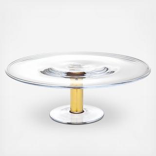 Mandril Gold Accented Footed Cake Stand