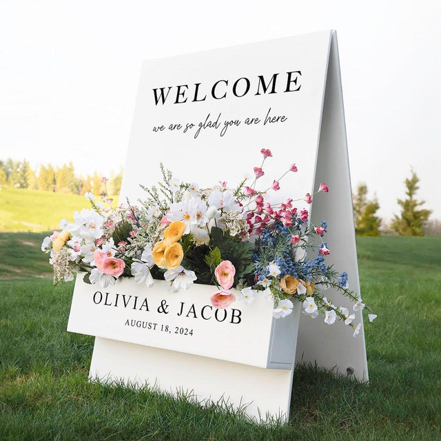 Flower Box Welcome Sign - Wedding Welcome Sign - Personalized Decor