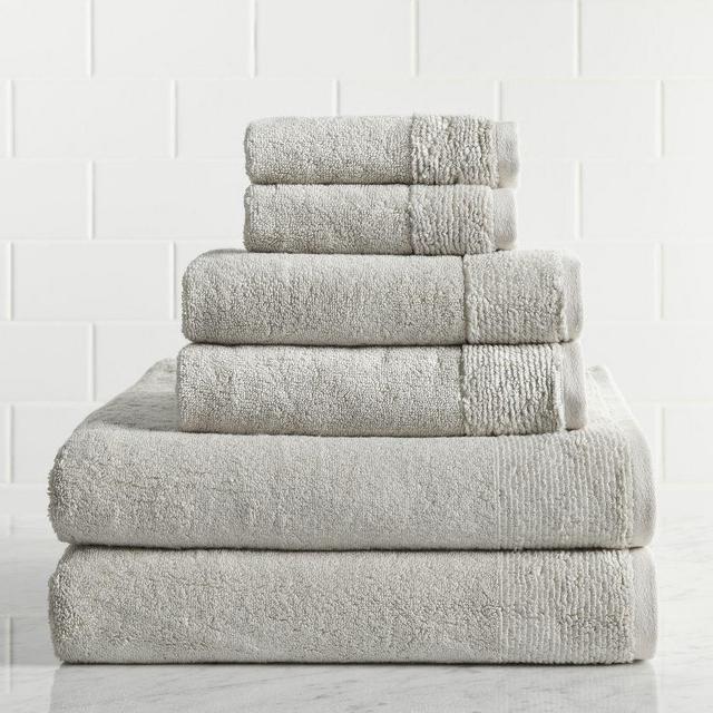 Dolphin Gray Noelle Towel Bundle, Bath/Hand/Washcloth - Set of 6