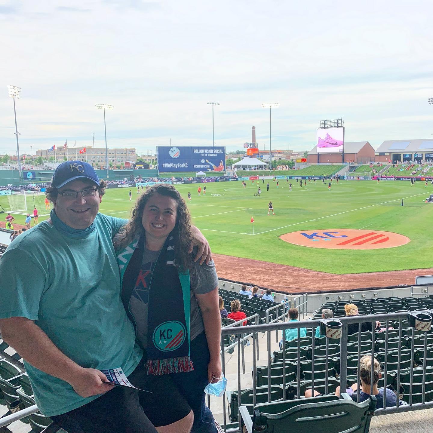 Alex and Andy at a KC Current game