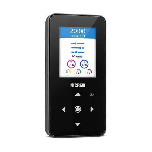 NICREW HyperReef Gen 2 Controller, 5 Channels Adjustable, Touch Button Control, 2.4 in LCD Screen, with Daisy Chain Function