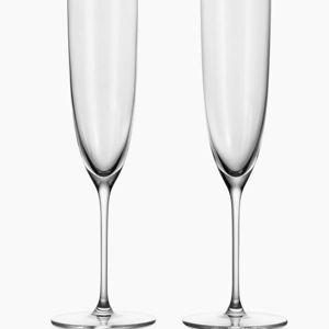 Tiffany & Co. Champagne Flutes in Crystal Glass, Set of Two