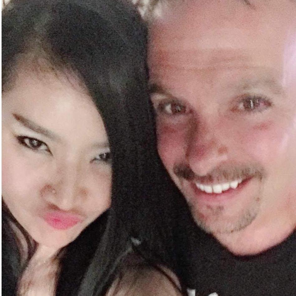 After dinner pictures, our first picture together.
