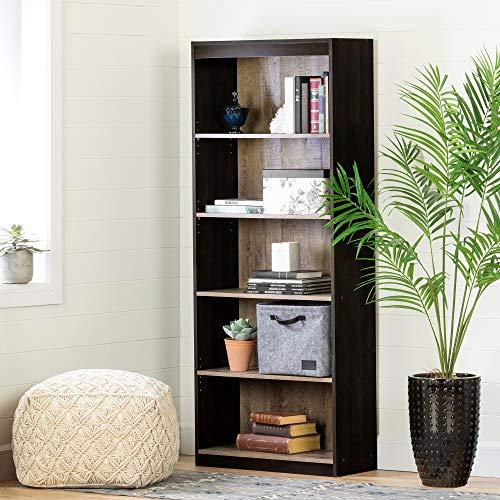 South Shore Axess 5-Shelf Bookcase, Weathered Oak and Ebony