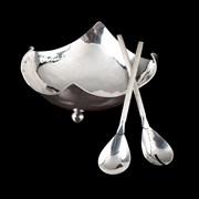 Silverplated Salad Bowl with Servers