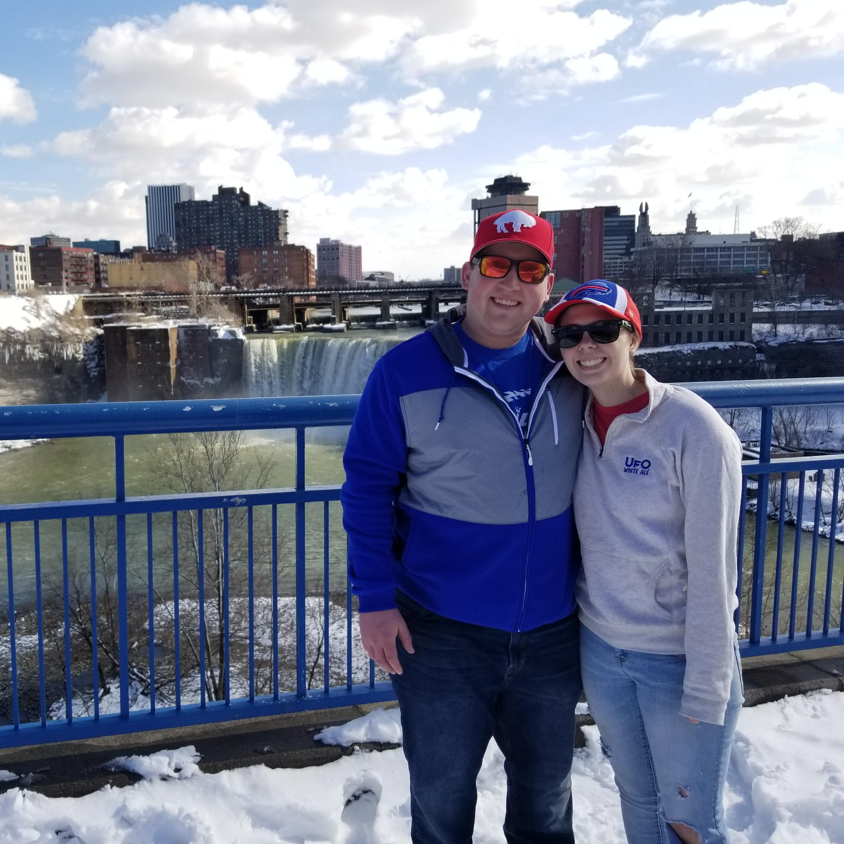 Had lunch at the Genesee Brewery with Andy's mom. Andy replaced the sunglasses he threw out and now they're my favorite pair of glasses.