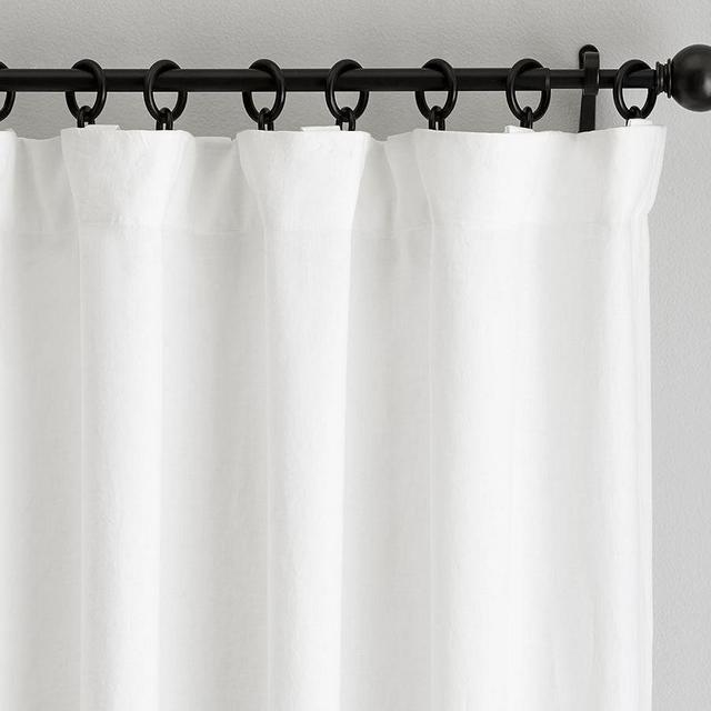 Belgian Flax Linen Rod Pocket Blackout Curtain 50 x 84", White