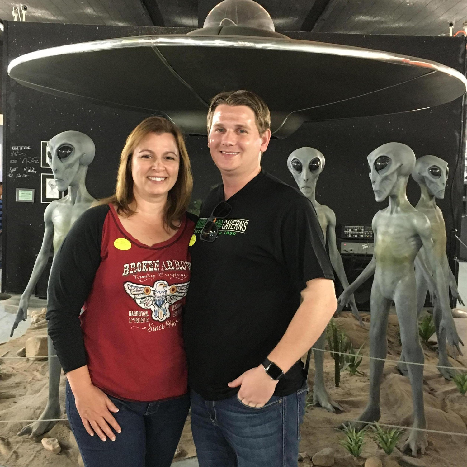 We both share a fascination with aliens! This is in Roswell, NM... a bucket list location for us!