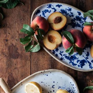 Sponge Painted Oval Platter