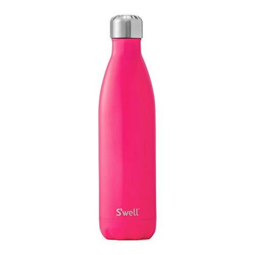 S'well Vacuum Insulated Stainless Steel Water Bottle, 25 oz, Bikini Pink, Solid Colors