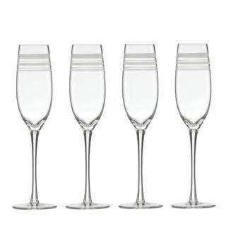Library Stripe Flute, Set of 4