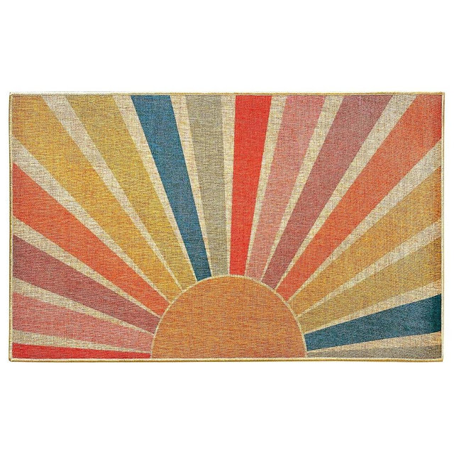 MOSITU Rainbow Doormat Welcome Outdoor Doormat Indoor Entrance Mat Boho Rainbow Sunshine Door Mat Front Back Door Mat Floor Inside Outside Non-Slip Carpet Porch Entryway Hallway Home Decor