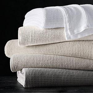 RH Chunky Waffle Weave Cotton Blanket - White