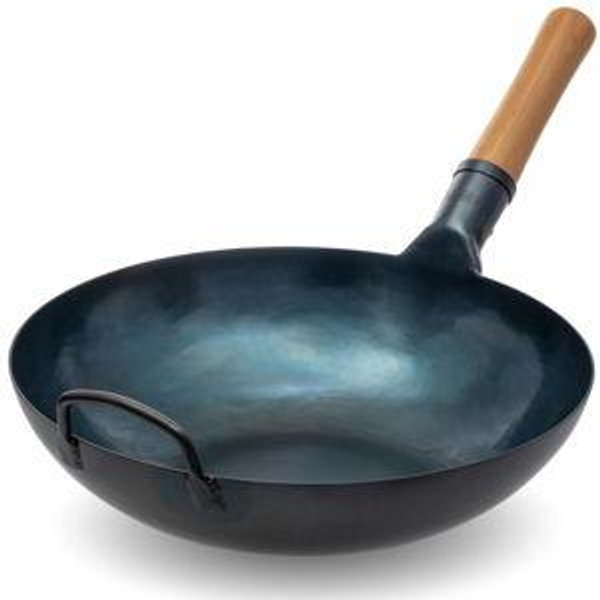 YOSUKATA - Blue Carbon Steel Wok Pan 13.5in