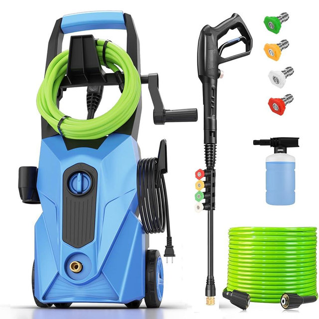 commowner 2026 New 5000PSI Electric Pressure Washer, Power Washer with 33FT Resistant Hose and 4 Nozzles, Compatible with Undercarriage washers, Professional Powerwashers for Home/Car(Light Blue)